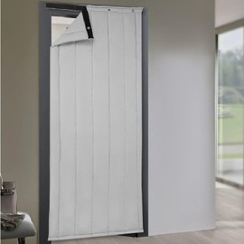 Thermal Insulated Door Curtain, Winter Doorway Cover Screen, Heavy Duty Soundproof Blanket, Windproof Waterproof Warm Cold Protection, Privacy Curtains for Front Door (Grey, 35.4x82.7in/WxH)