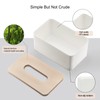 Tissue Box with Bamboo Lid, Tissue Box Holder, Rectangular Tissue