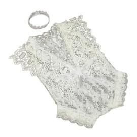 EROSPA® Baby Bodysuit Lace Girls Newborn Infant Jumpsuit Onesie Gift Christening Photography 0-3 Months