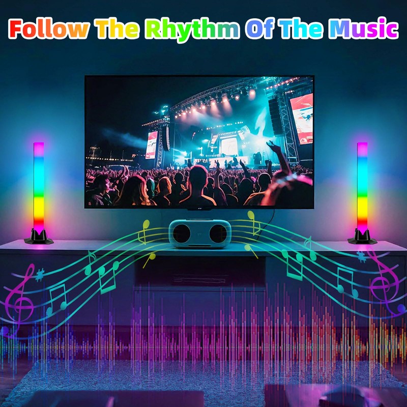 Monemey RGBIC LED Light Bar Pack of 2, TV Backlight,