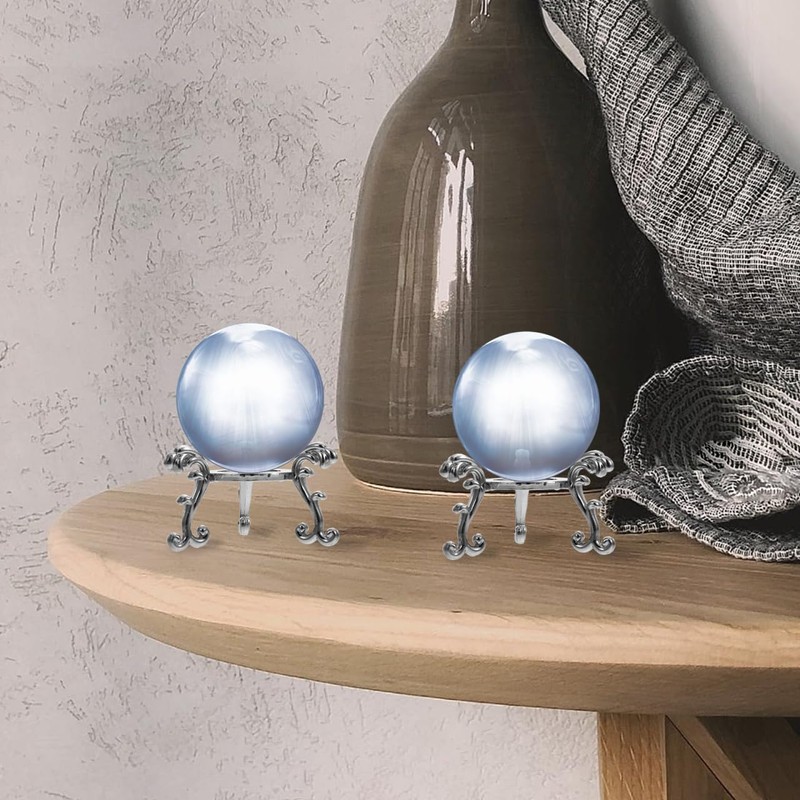 ABOOFAN 2pcs Crystal Ball Display Stand Iron Sphere Holder Globe