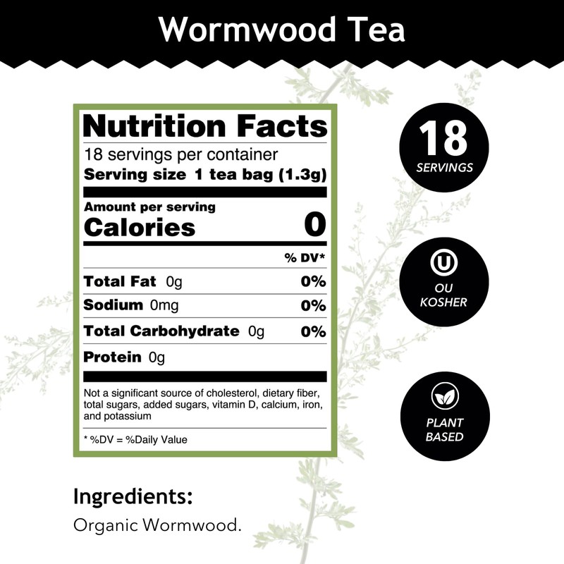 Buddha Teas - Organic Wormwood Tea - Herbal Tea -