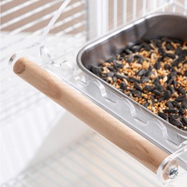 IYOIYA Bird Feeder, No Splatter, Bird Feeder, Parakeet, Bait Box, Stainless Steel, Large Capacity, Clear Acrylic, Tableware, Bowl, Fixed, Birdcage, Bird Cage, Mounted, Bunka, Cockatiel, Large Bird