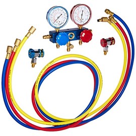Robinair (49134A) R134 Aluminum Manifold, Hose Set and Service Couplers,MultiColor