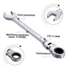 KATUR 15mm Ratcheting Wrench Set Flexible Pivoting Head Ratchet Combination