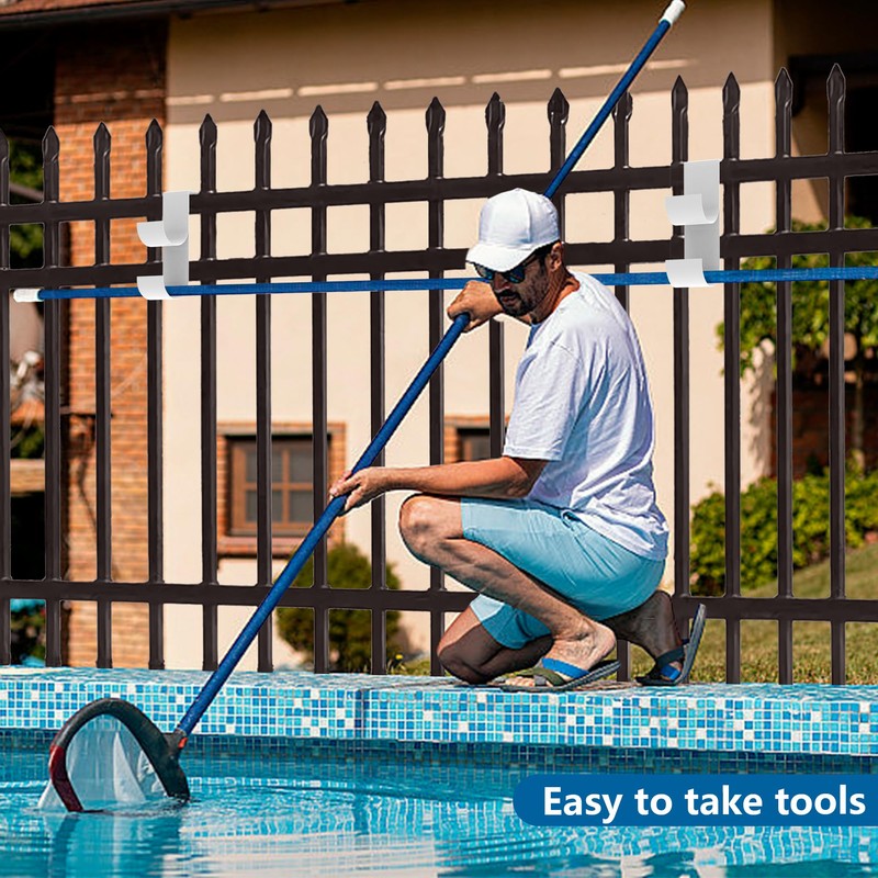 codree 2 PCS Pool Fence Hooks for Pool Equipment, White