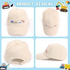 BTHRORO Baseball Cap for Boys Children's Sunglasses, Tractor Adjustable Sun Protection Sun Hat UV Protection Sunglasses Party Glasses Baseball Cap for Children Summer Sun Protection Accessories, red
