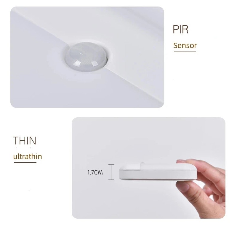 JHYANG Motion Sensor Led Light Usb Charging Square Lamp for