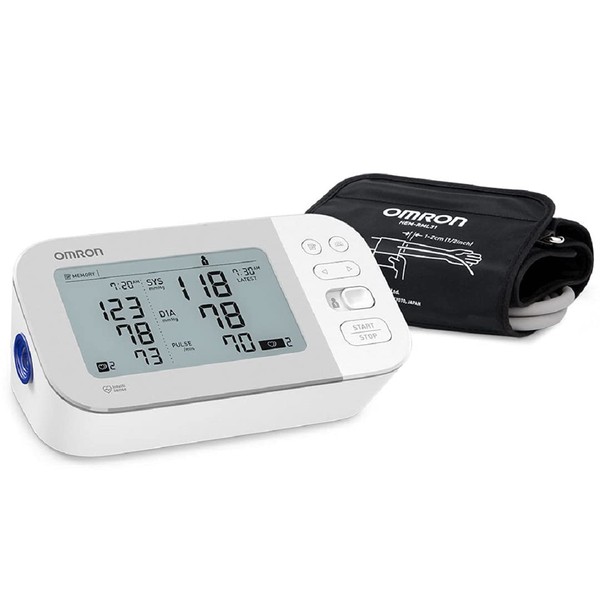 OMRON Gold Blood Pressure Monitor, Premium Upper Arm Cuff, Digital Bluetooth Blood Pressure Machine, Stores Up to 120 Readings for Two Users (60 Readings Each)