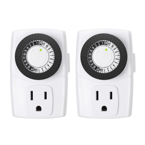 BN-LINK BN-LINK BND-60/U47 Indoor Mini 24-Hour Mechanical Outlet Timer, 3-Prong,