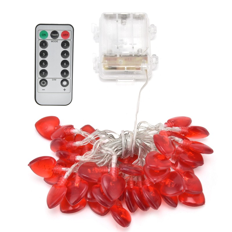 Heart Shape 20LED String Lights 2M Copper Wire Light for