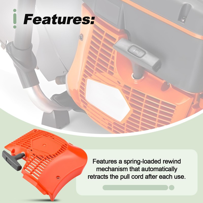 Quctaki Recoil Starter Assembly with Pull Cord Compatible with Husqvarna