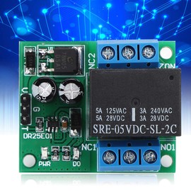Self-Locking Relay Module, DC 5-24V 3-5A FlipFlop Latch DPDT Relay Module Double Pole Double Throw SelfLocking Bistable Relay Board (DC 6-24V)