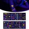 Milageto 12Pcs Glow in The Dark Tattoos React to Black