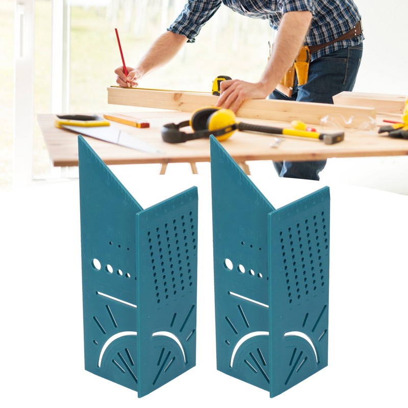 2PCS Multifunctional Woodworking Ruler 3D Angle Measuring Gauge Measuring Tools