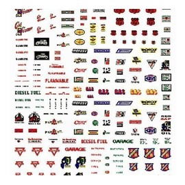 Woodland Scenics Dry Transfer Decals Mini Series Service Station Signs