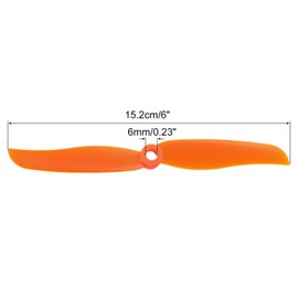 sourcing map 6035 Propellers 6x3.5 Prop 2-Vane Fixed-Wing Orange Replacement Props with Adapter Rings for Airplane RC Plane, Pack of 8