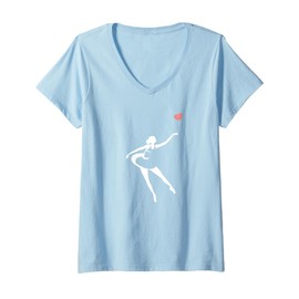 Donna Ballerina Danza Balletto Figura Bambina Regalo Fustella Maglietta con Collo a V