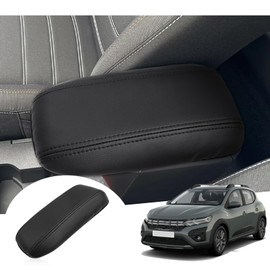 GAFAT Dacia Sandero 3/Stepway 3/Dacia Jogger 2021-2024 2025 Centre Armrest Cover, Centre Console Armrest Protection, PU Microfibre Leather Padding (Black)