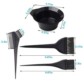 22 Pieces Hair Dye Coloring Kit,DIY Beauty Salon Tool Kit, Hair Tinting Bowl, Dye Brush, Ear Cover, Gloves for DIY Salon Hair Coloring Bleaching Hair Dryers Hair Dye Tools (14.8 x 4.8 cm, Small Black Bowl Style)