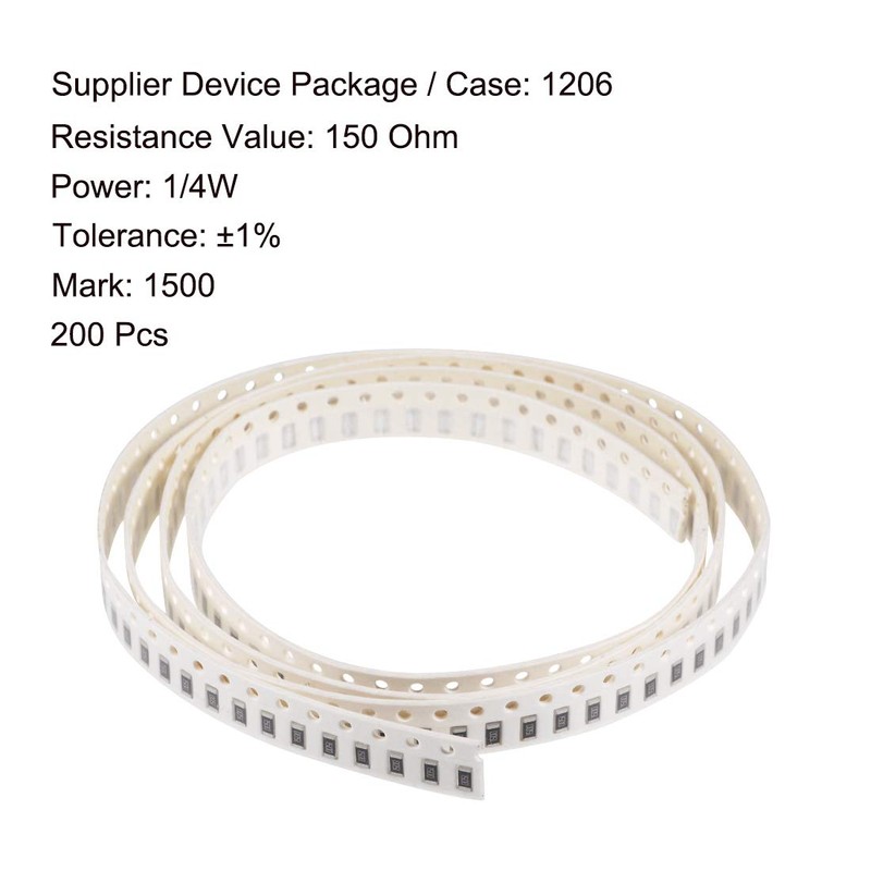 uxcell Surface Mounted Devices Chip Resistor, 150 Ohm 1/4W 1206