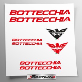 Sticker Kit Compatible with MTB Mountain Bike Frame and Helmet | Decals Sticker Decal Bike Logos | Stickersland® - Bottec (Glossy Red)