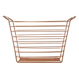 Premier Housewares Shine Wire Basket, Rose Gold, Large
