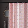 Pink Shower Curtain Gold Moroccan Pattern with 12 Hooks Included,