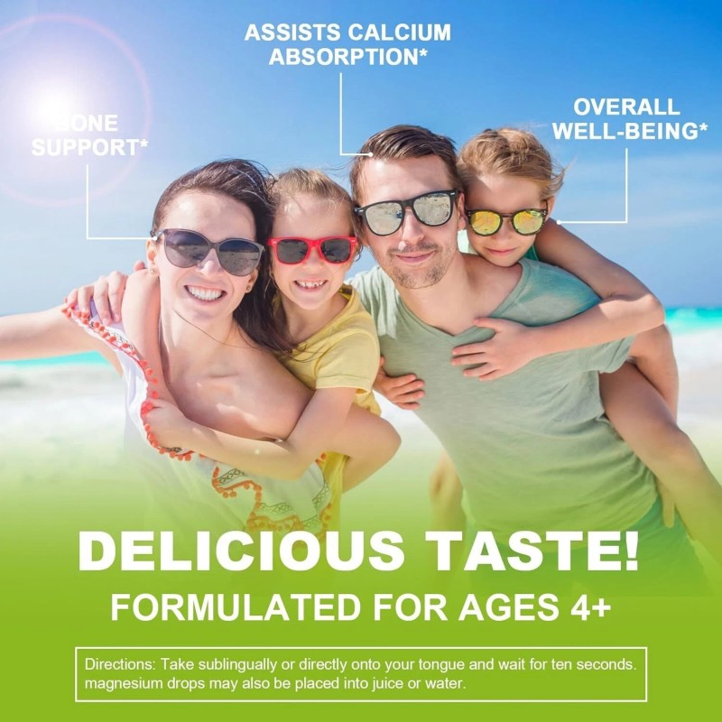 Mulittea Calcium Magnesium Zinc Drops 60ml High Absorption for Heart