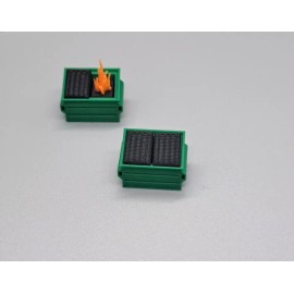 Unbranded 5 PC Pack - HO Scale Dumpsters 1:160 Scale Model Railroad Dumpster Fire