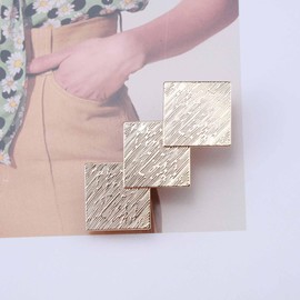 Enautoabs French Metal Hair Clip for Women Golden Square Hair Clip Headwear Large Square Geometric Hair Clips Square Shape Hair Clip Ponytail Holder