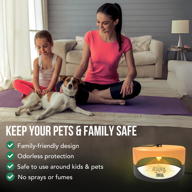 ASPECTEK Sticky Dome Flea Trap, Odorless Glue Trap with 2