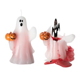 Ghost Skeleton Blood Candles - Bleeding Dripping Red Wax, Skeleton Skull Candle, Magic Skulls Gothic Spooky Candlestick Spooky Ghost Bar Decoration, Bleeding Candle (Ghost 1 Piece)