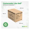 Contenedor Liso 9x6 Pulgadas Desechable Biodegradable 150pzs
