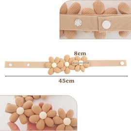 Fonyiunce Pack of 2 Curtain Tiebacks, Khaki Elastic Tiebacks, Flower Curtain Tiebacks, Rope Curtain Buckles with Adjustable Straps, for Home, Office, Living Room, Window Decoration, Beige