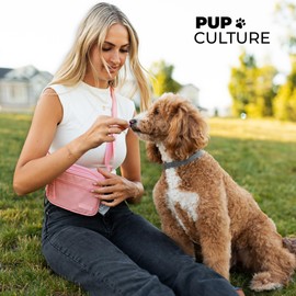 Pup Culture Cross Body Dog Training Treat Pouch | Removable Treat Pouch for Anytime Puppy Training | Built in Poop Bag Dispenser & Used Dog Poop Bag Holder | Stylish Dog Treat Pouch - Grey