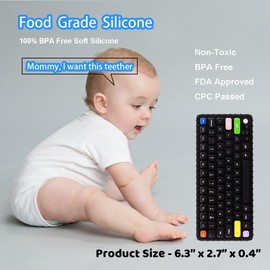 Besosay Baby Keyboard Teething Toys for 0-3, 0-6, 6-12 Months | Soft Silicone Baby Teethers