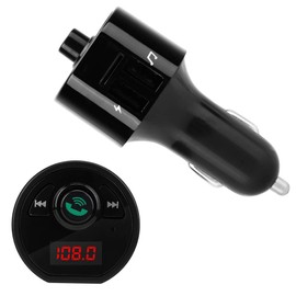 Sonew Transmisor de Audio, Transmisor de Audio Inalámbrico Blue Tooth para Coche Adaptador de Radio FM Cargador USB Dual Reproductor de Mp3(Negro)