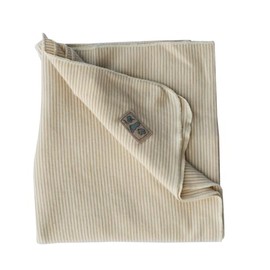 Lilano, Light Merino / Silk Striped Baby Blanket, 70% Wool (KBA), 30% Silk, 210 g/m² (Sand Rimed)