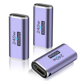 Meliya 3 Pack USB C Coupler, 240W USB C Female to Female Adapter Extender Compatible for Thunderbolt 4/3 Support up to 240W Fast Charging & 40Gbps Data Transfer and 8K@60Hz Video