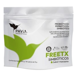 Probióticos Pavia con 1 billón vivos y activos L. Rhamnosus y S. Thermophilus, sabor Manzana Verde