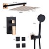 Black Gold Rainfall Shower Head, Wall Mounted 10 Inch Shower
