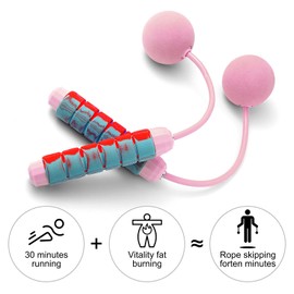 Cordless Skipping Rope,Weighted Jump Rope with Ball Bearings,Ropeless Skipping Rope Adult Fitness,2 in 1 Speed Skipping Rope for Women Kids Sports Exercise Training (Pink)