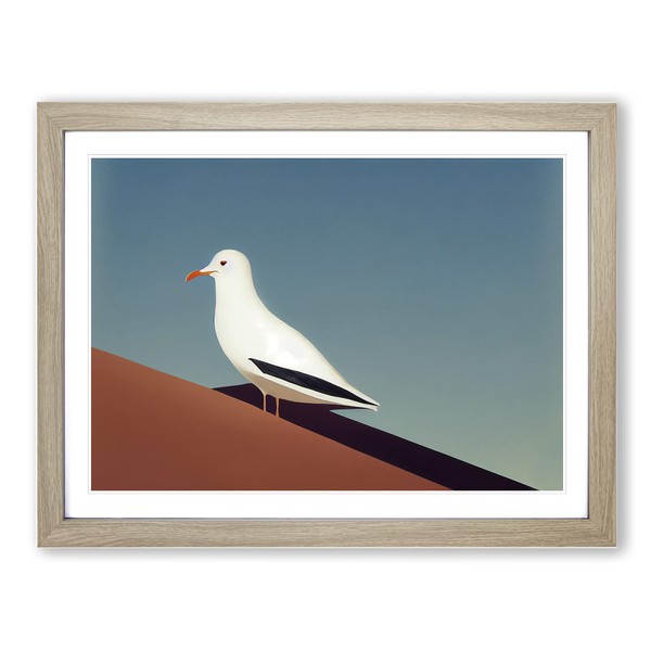 Minimalist Seagull Art H1022 Framed Print for Living Room Bedroom