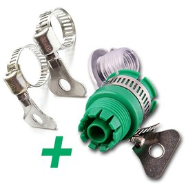 Faucet connection connector hose water hose faucet fixing band bando parts adapter 12mm 16mm Water connection coupling + 304 water supply gender (2 pieces) 3ea