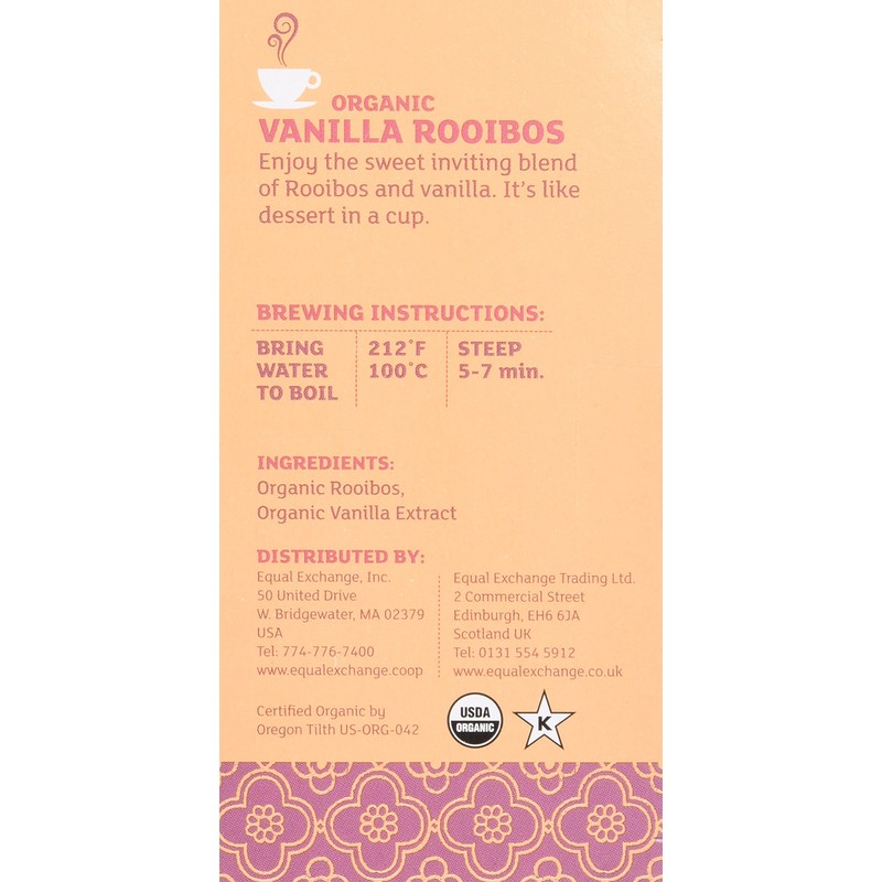Equal Exchange Organic Vanilla Rooibos Tea, 20-Count