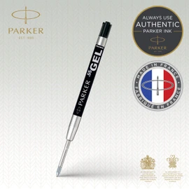 Parker Quink Gel Ballpoint Pen Refills - 0.5mm Fine Tip - Black Ink - Pack of 2