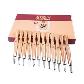 Wood Carving Knife Set of 12Pcs SK7 Carbon Steel Professional Wood Carving Tools with Carrying Case Hand Chisels Set for Cutting Wood Sculpture