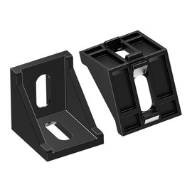 FOCMKEAS 8Pcs 4040 Series Inside Corner Bracket Gusset, 40mm x 40mm Aluminum L Bracket Connector for 4040 4080 Aluminum Extrusion Profile, Black