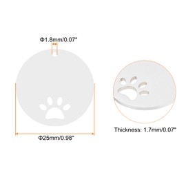 MECCANIXITY Metal Dog Paw Tags Stamping, 0.98"x0.98" Silver Blank Dog Tags DIY Engraving Blank Tags for Pet Dog ID Tags, Pendant Decoration, Craft Tags, Pack of 5